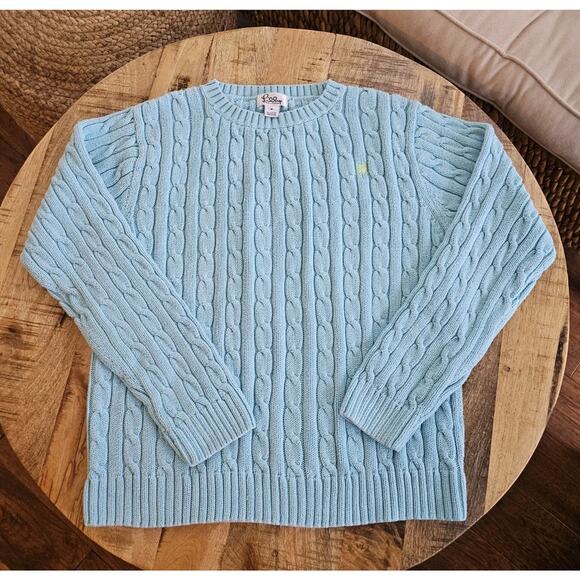 Lilly Pulitzer Cableknit Sweater Women's Size M Aqua Preppy - Picture 11 of 12